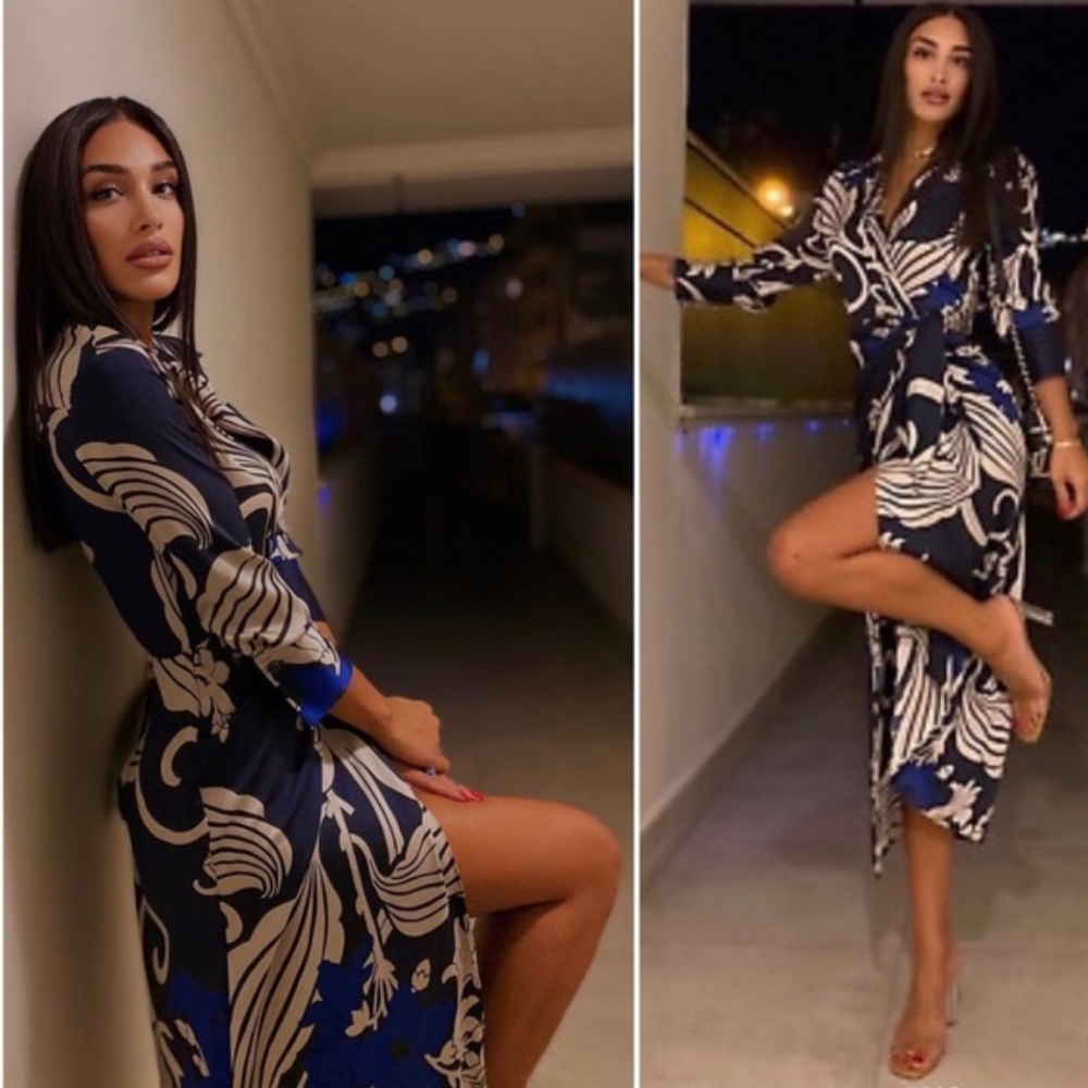 ZARA PRINTED SHIRT DRESS - Picture 3 of 11